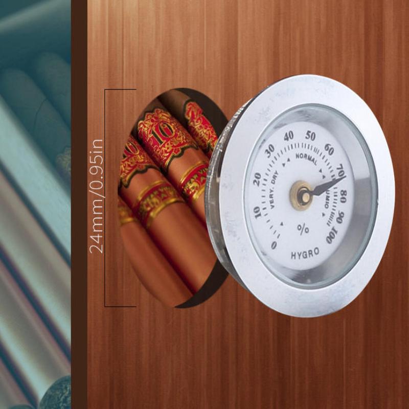 1Pcs Cigar  Humidity Gauge Tool & Glass Lens 28Mm Hygrometer Moisture Meter For Humidors Humidity Sensitive Gauge