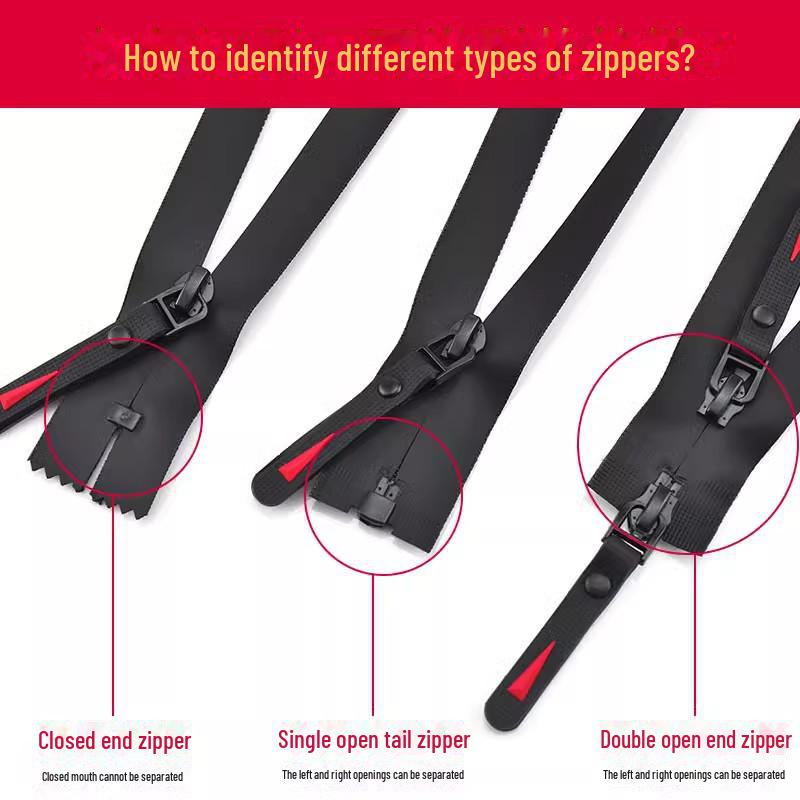 Koreanischer Stil Nein. 5 Schwarzer Wasserdichter Doppelkopf-Reißverschluss für Outdoor-Sport und Daunenjacken.