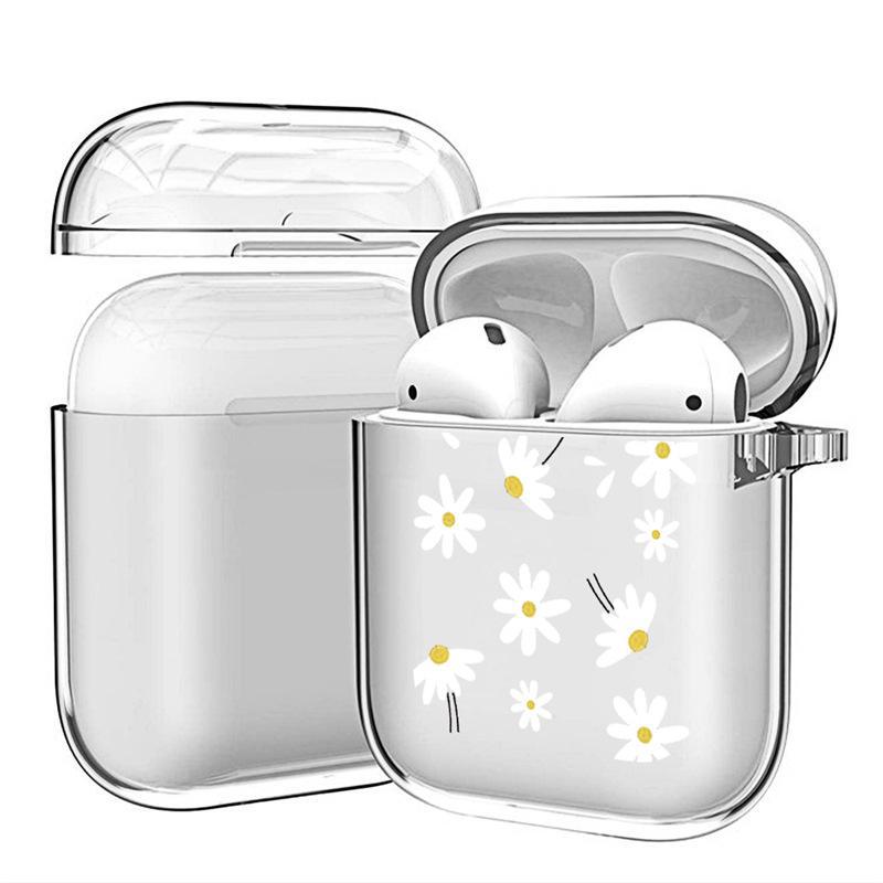 "Chrysanthemum Design Shockproof Transparent TPU Soft Case for Apple AirPods 4"