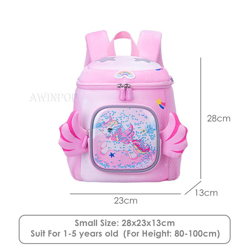 Girls' Pink UnicornSchool Backpacks for Kindergarten Children Kids School Bags Students Pack