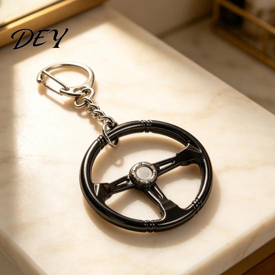 Wear Resistant Key Chain Steering Wheel Keychain for Backpacks, Metal Car Ring Holder, Decorative Handbag Charm Pendant Lovers