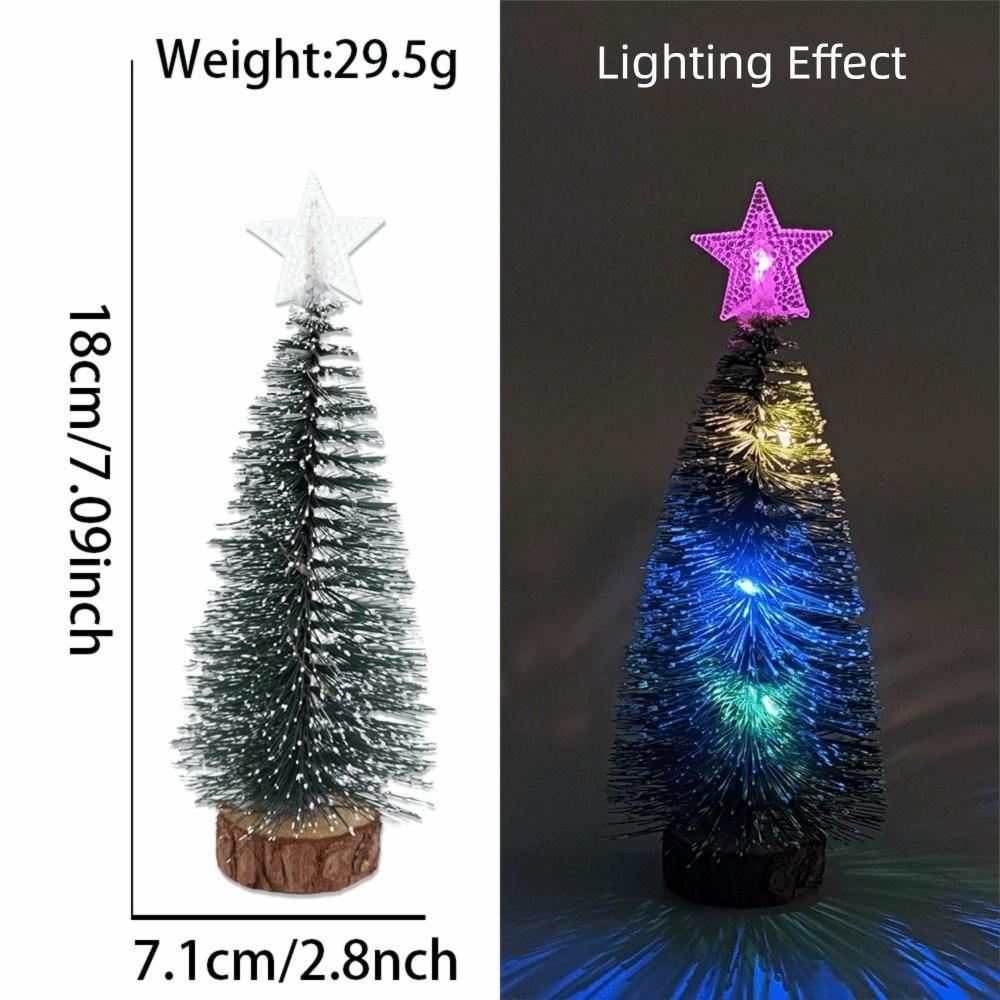 New Plastic Xmas Tree Cedar Wood Christmas Tree Mini Glowing Cedar Needle Tree Christmas