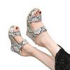 Snake wedge slippers Women's Wedge slippers Large size muffin bottom one-character fish mouth slippers