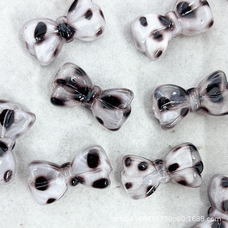 Senyi Jewelry DIY Leopard Print Heart & Square Loose Beads - Handmade Beading Accessories