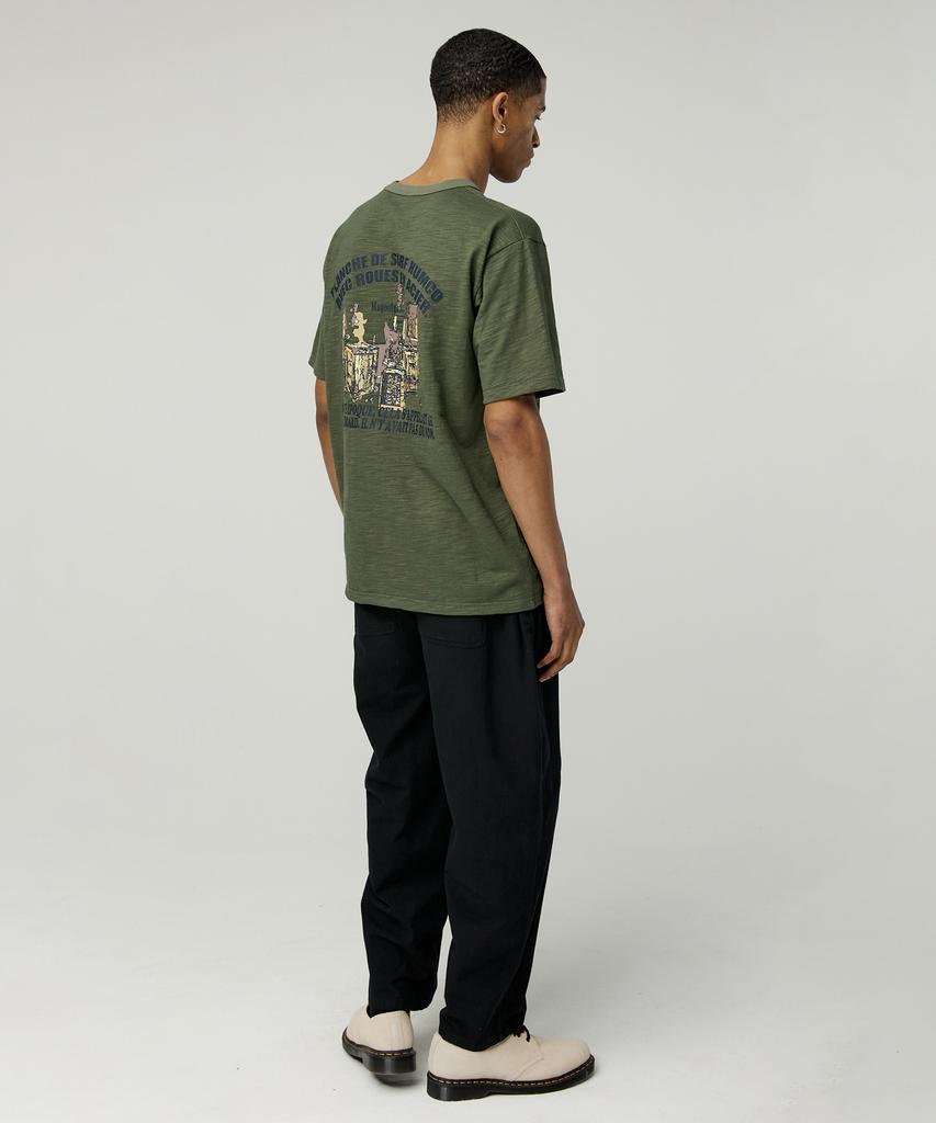 MAGOODGAN Swagber 3581 Slub Angel Semi-Overfit Khaki Short Sleeve Tee