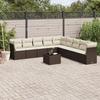 VidaXL Garden Lounge Set with Cushions 10 Pcs, Patio Sofas, Patio Furniture Set, Outdoor Furniture, Brown 3249632