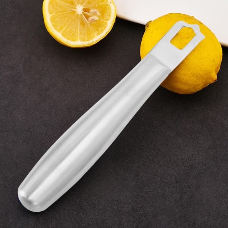 Lemon Zest Peeler Tool Zester For Cocktails Stainless Steel Multifunctional Kitchen Gadget Silver