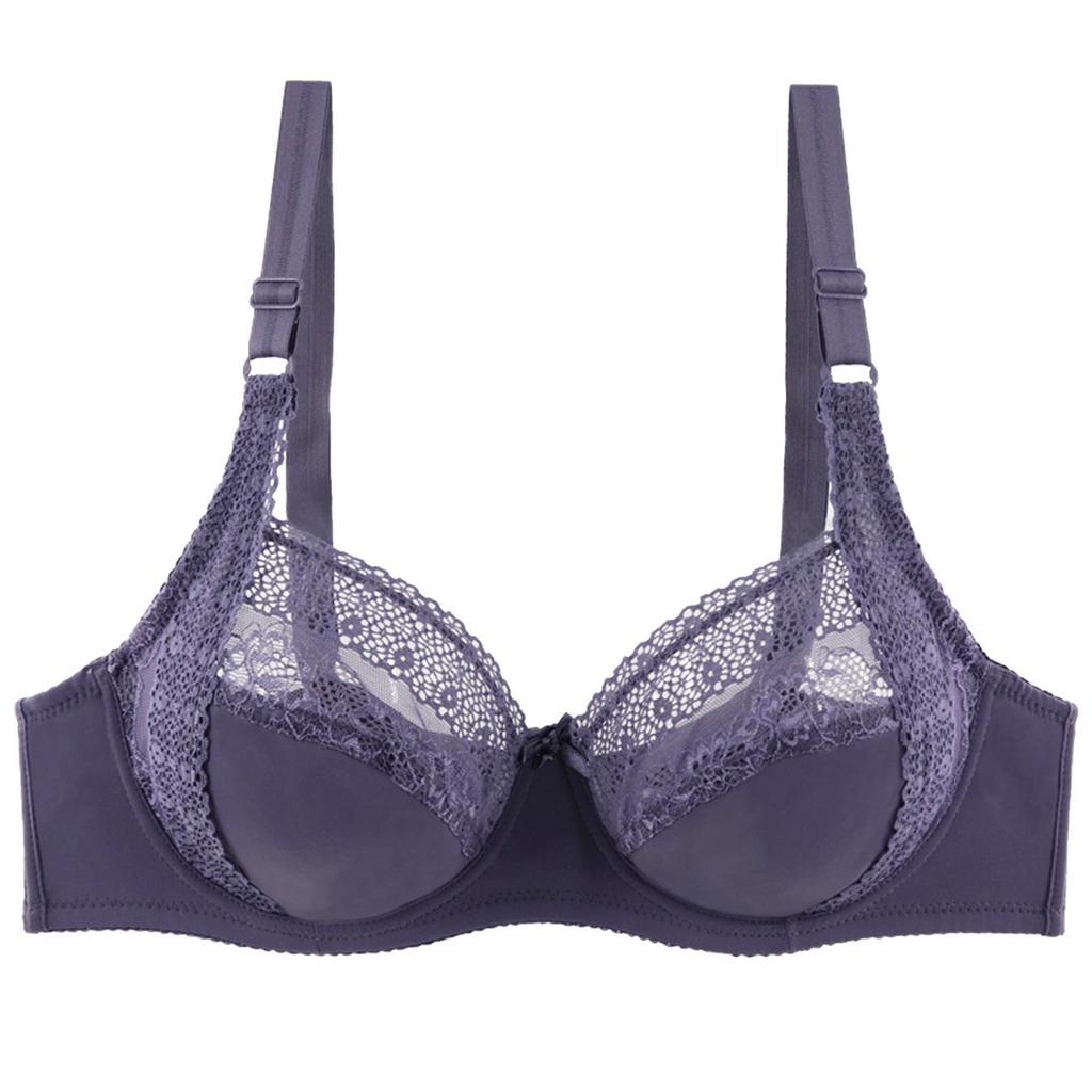 Women's Plus Size Lace Push-Up Bra with Underwire and Side Support