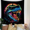 Neon Dinosaur Fury Design Patterned Tapestry Decorative Wall Hanging, Home Bedroom Living Room Decor
