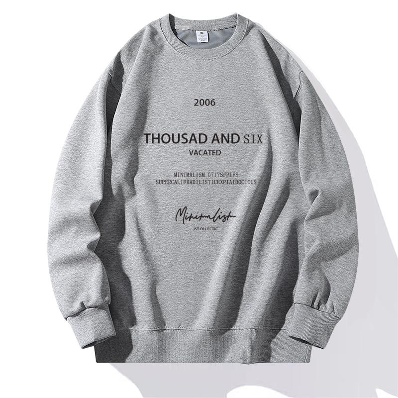 A Large-sized Loose and Trendy Hoodie for Women with A Round Neck, A Retro College Style and A Laid-back Top for Spring and Autumn