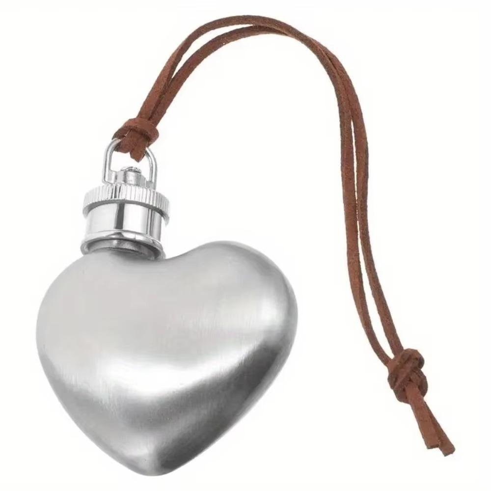1 Oz Heart Hip Flask Food Grade Stainless Steel Wine Pot Portable Wine Flask Pendant  Gift