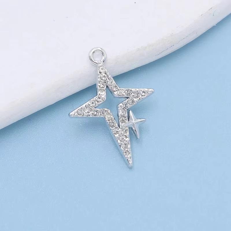 10Pcs Gold Plated Crystal Star Charm Pendant For Jewelry Making Bracelet Necklace Diy Earrings Accessories Craft