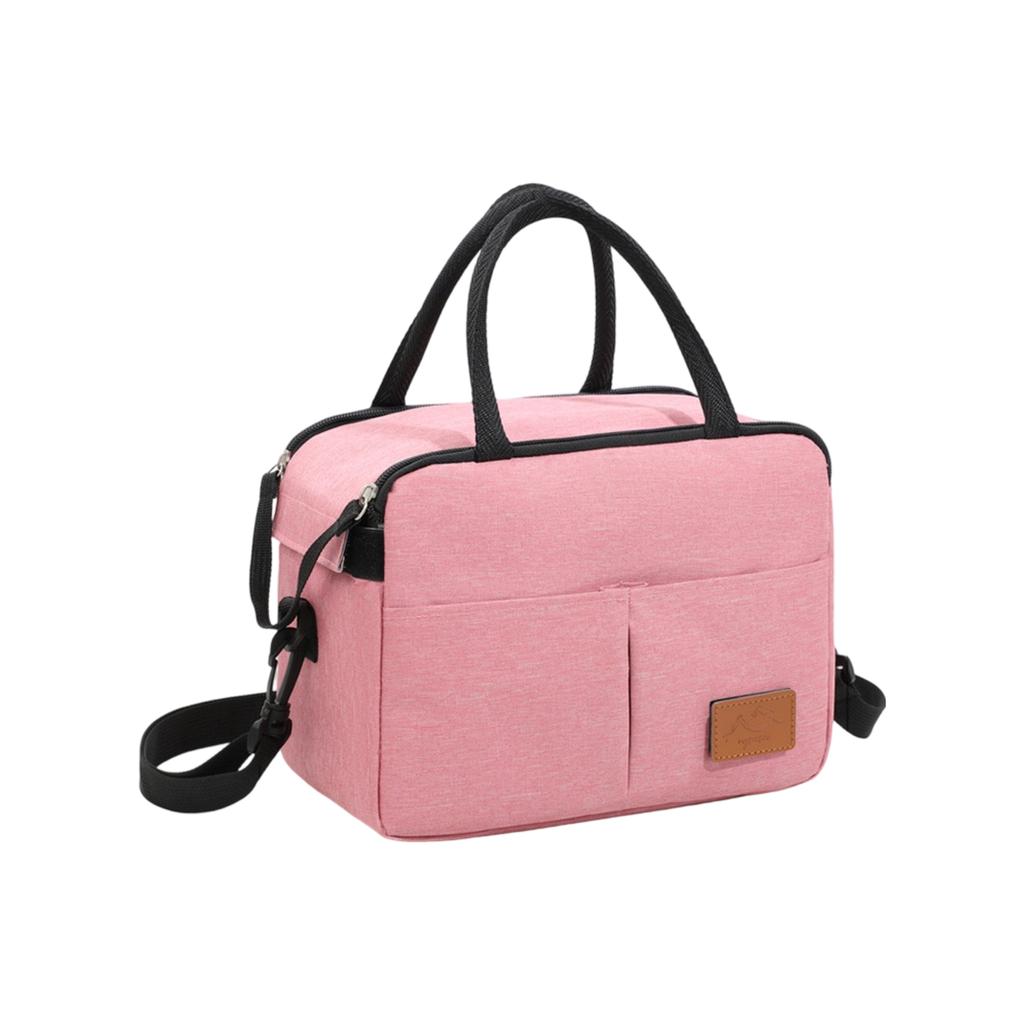 Oxford Cloth Picnic Bag with Zipper Multi-Compartment Portable Lunch Cooler Bag with Adjustable Shoulder Strap and Dual Handles for Outdoor Use