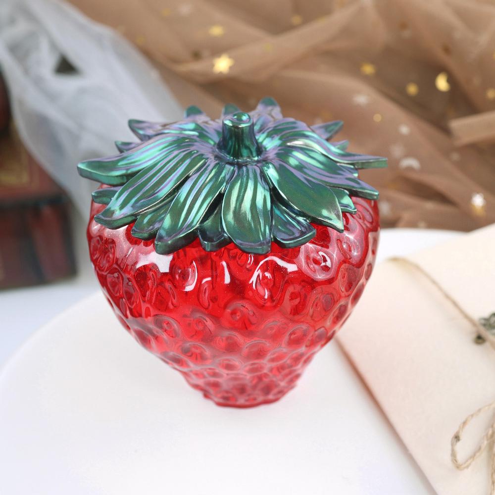 Diy Crystal Dropper Epoxy Resin Strawberry Storage Box Fruit Storage Jar Mirror Silicone Mold