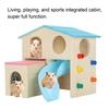 Wooden Hamster Fun House Huts Toy Hamster Exercise Playthings Fun Gym Playground