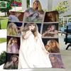 Hot Pop Female Diva Singer Pattern Blanket Flannel Thin Blanket Portable Home Travel Office Lunch Break Blanket Birthday Gift