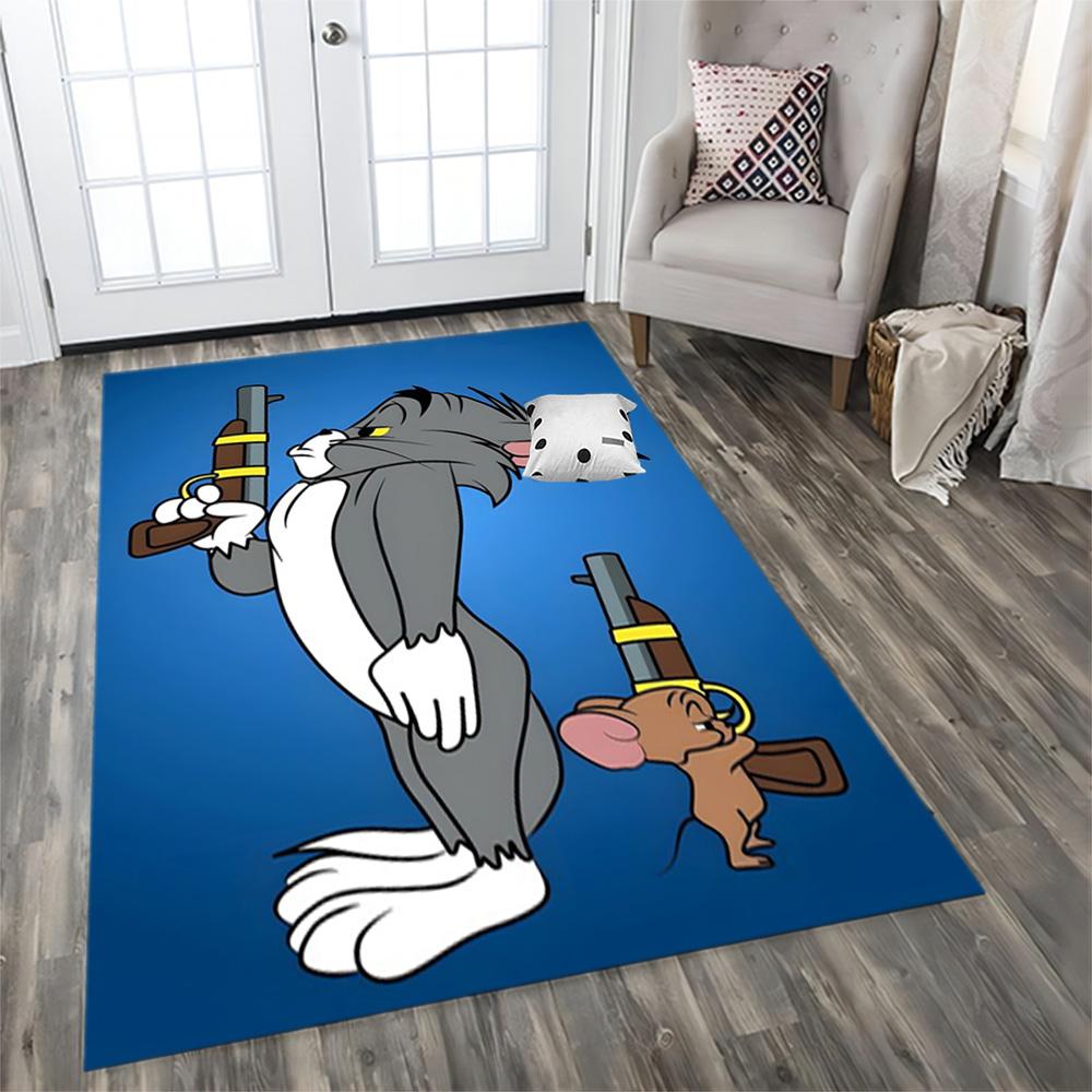 Tom And Jerry Party rug for living rooms, bedrooms, home décor, and as gifts.