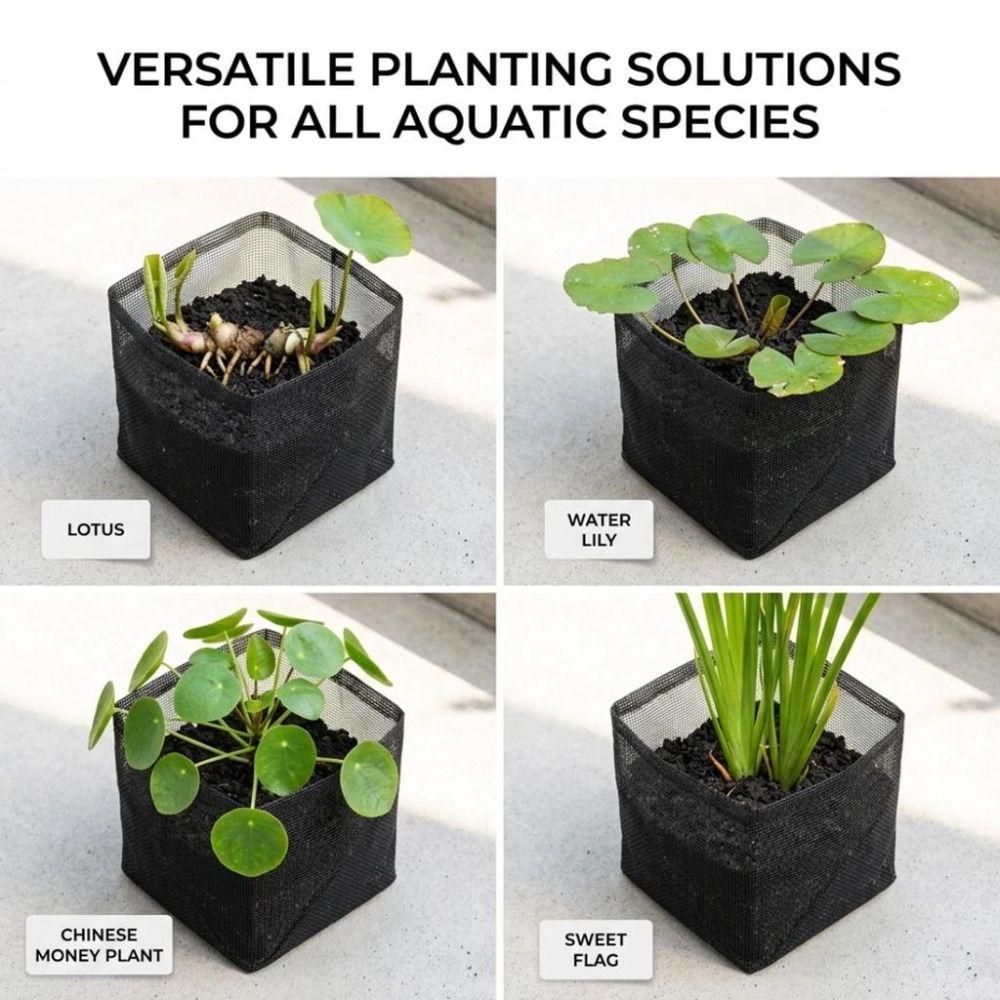 Water Permeable Aquatic Planting Basket Fine Mesh Pond Planter Bag for Water Plants