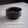 Black and White Ceramic Rice Bowl - Rock Texture Household Tableware for Soup, Salad, Dessert