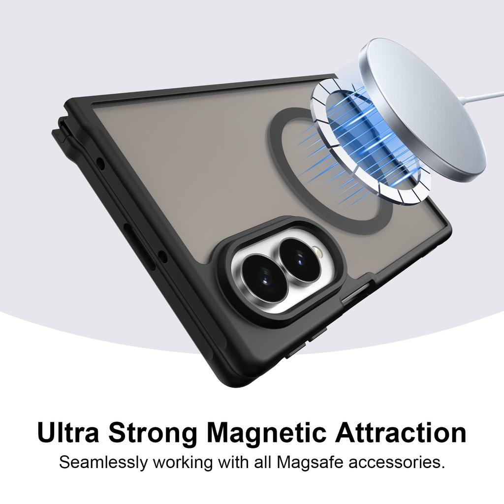 For Fold 8 Matte Case, Compatible with MagSafe Drop Protection Slim Protection Translucent Cover for Samsung Galaxy Z Fold8