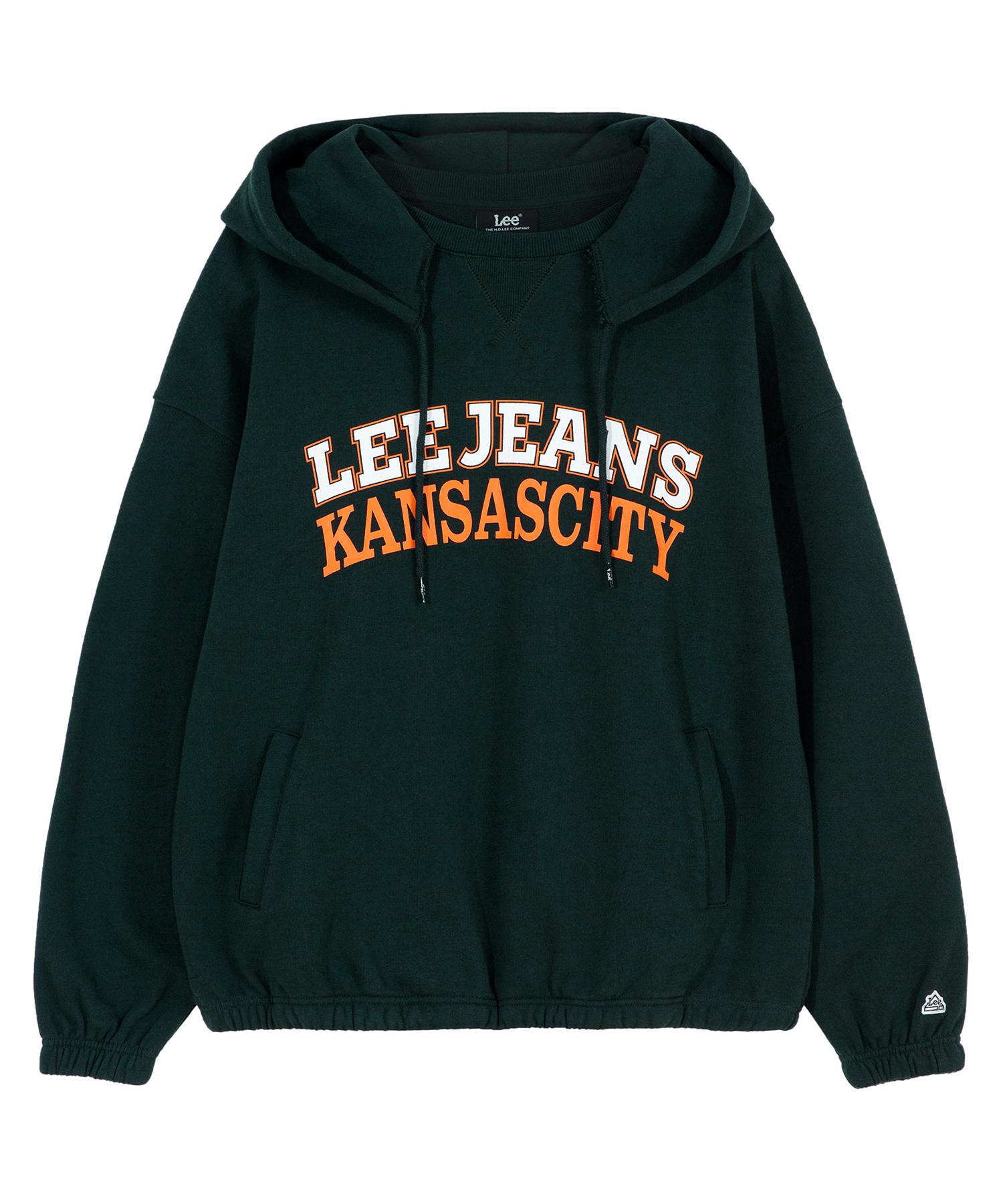 Lee Kansas Typo String Hoodie Dark Pine L