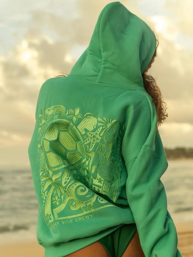 

2025 Рожева Пальма Худі з Регланними Рукавами та Об ємними Ребристими Манжетами L