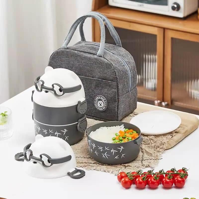 Kids Cartoon Double-Layer Microwave Lunch Box