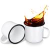 Augenstern 2 Peças 20 Oz Esmalte Canecas de Café para Acampamento Copos de Chá para Beber com Alça Caneca de Metal Esmaltado Branca Portátil Vintage Redonda Cu