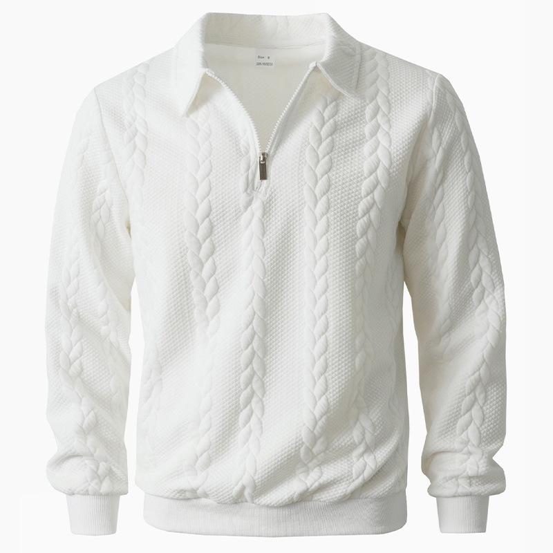 Spring/Autumn 2025 European & American Casual Half-Zip Lapel Sweater for Men