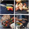 BBQ Grill Mesh Mat Set 3 PCS Non Stick Grilling Mesh Reusable Heat Resistant BBQ Teflon Grill Mats for Grilling Meat,Veggies, Cooking, Baking40x33cm