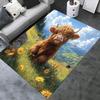 Hochland-Bulle-Thema Bequeme Stuhlmatte Büroteppich für Heimdekoration, Geeignet für Sofa, Schlafzimmer, Wohnzimmer, Verschiedene Räume, Geschenkidee