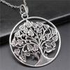 Vintage Tree Of Life Pendant Necklace Leaf Alloy Plant Sacred Charm Necklaces Nature Spiritual Jewelry Gift For