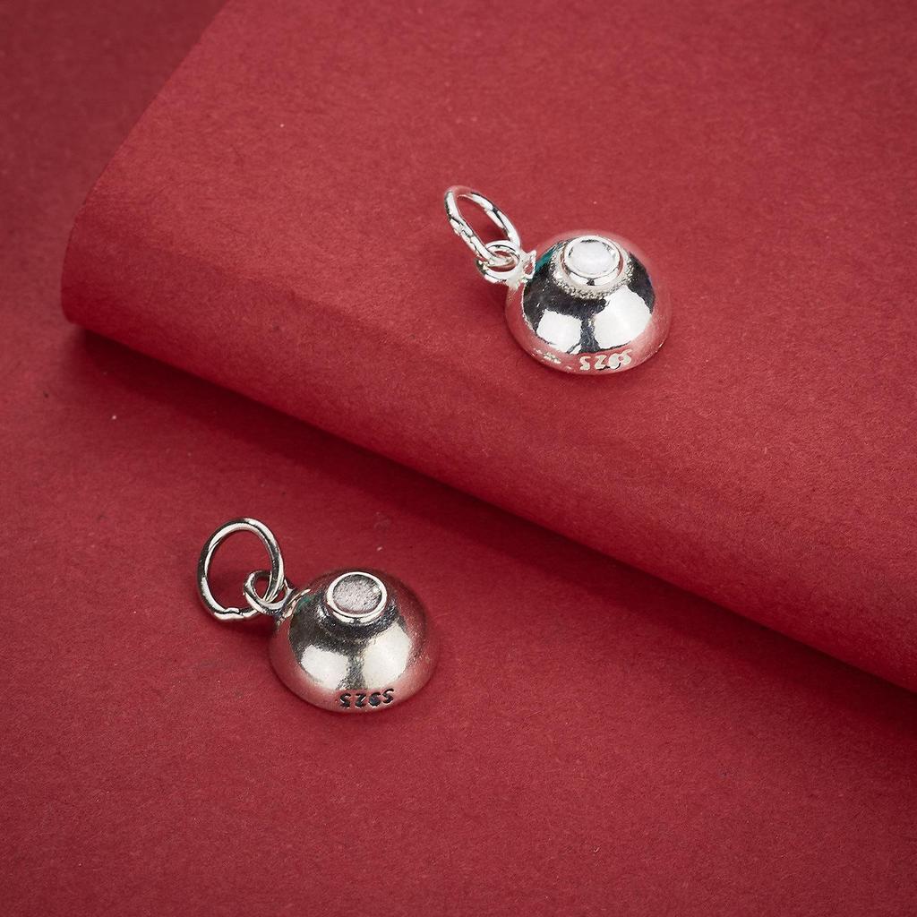 S925 Sterling Silver Fu Character Small Bowl Pendant for DIY Jewelry Making - Chinese Style Necklace and Bracelet Accessory