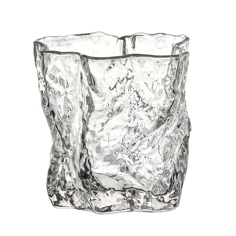 Glass Vase Gradient Hydroponics Terrarium Fold Pattern Flower Vase Floral Arrangement Accessories Home Decoration