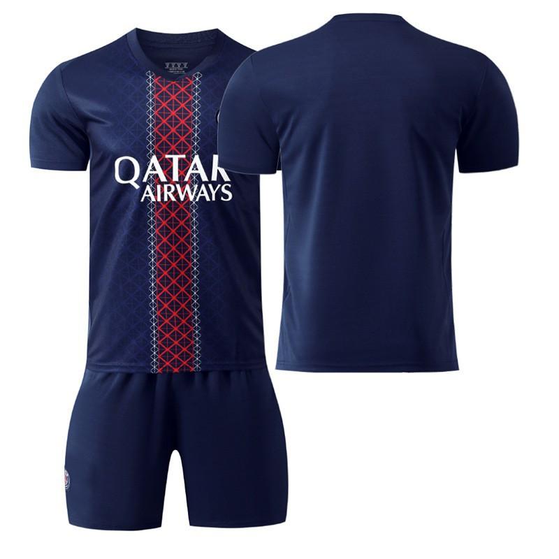

Paris Home No. 7 Mbappe Jersey 10 Dembele 30 Messi Football Uniforms Set Men Children Dou 14 22#
