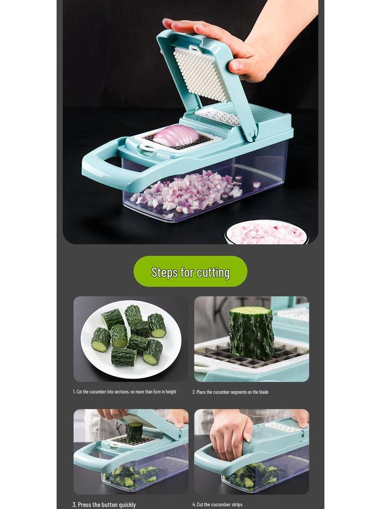 Multifunctional Vegetable Cutter & Slicer: Essential Kitchen Tool for Dicing, Shredding, and Grating Potatoes and More
