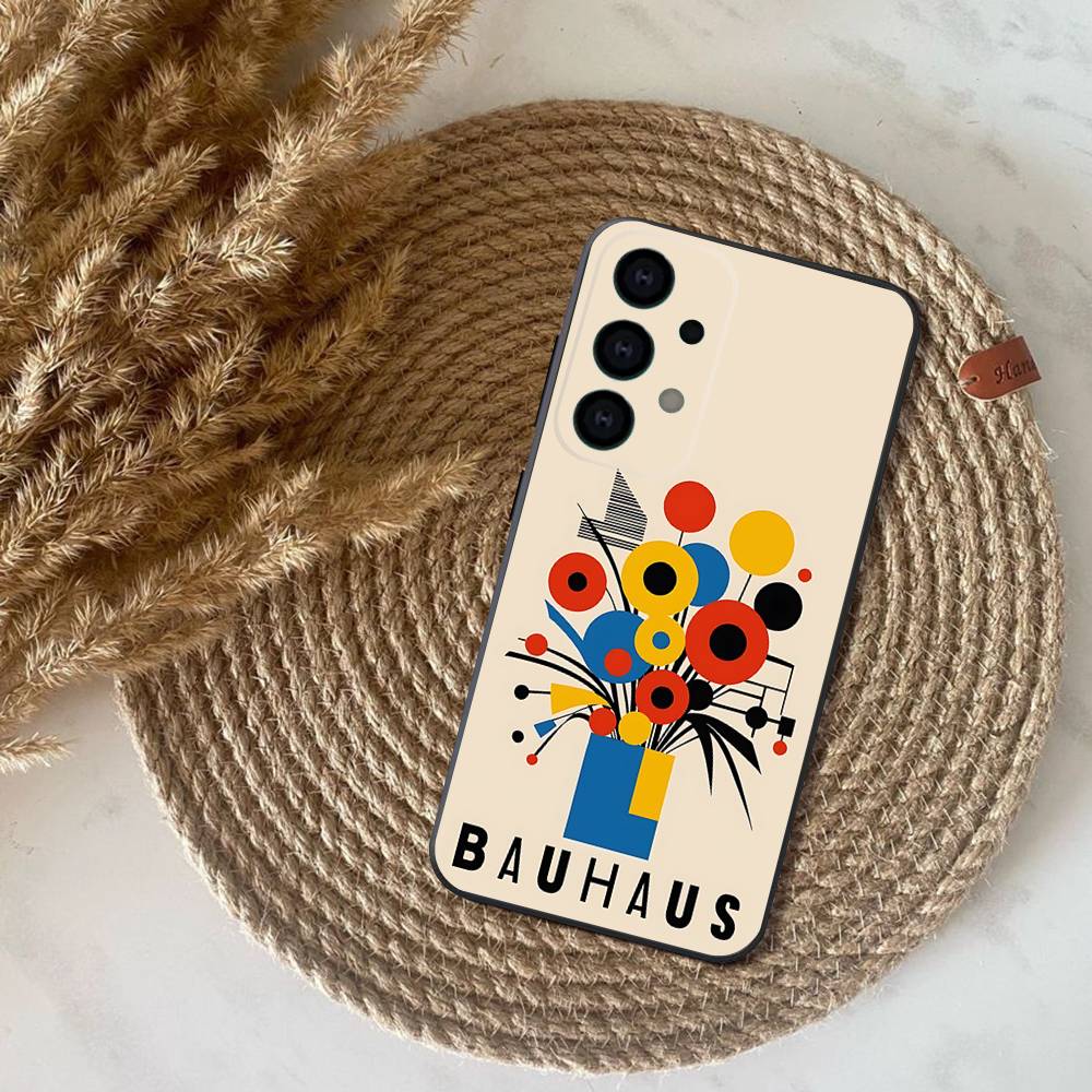 Geometric Bauhaus Art Phone Case For Samsung S25,S24,S21,S22,S23,S30,Ultra,S20,Plus,Fe,Lite,Note,10,9,5G Black Cover