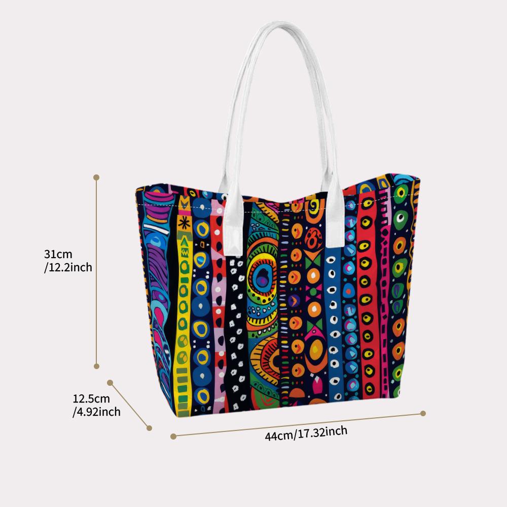 Bohemian Ethnic Style Large Tote Bag for Daily Shopping Travel Commute Use