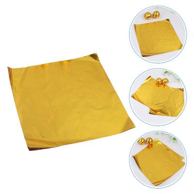 100 Pcs Chocolate Coloring Wrappers Candy Packing Paper Foil Tin Bar Packaging Golden For Caramels Wrapping