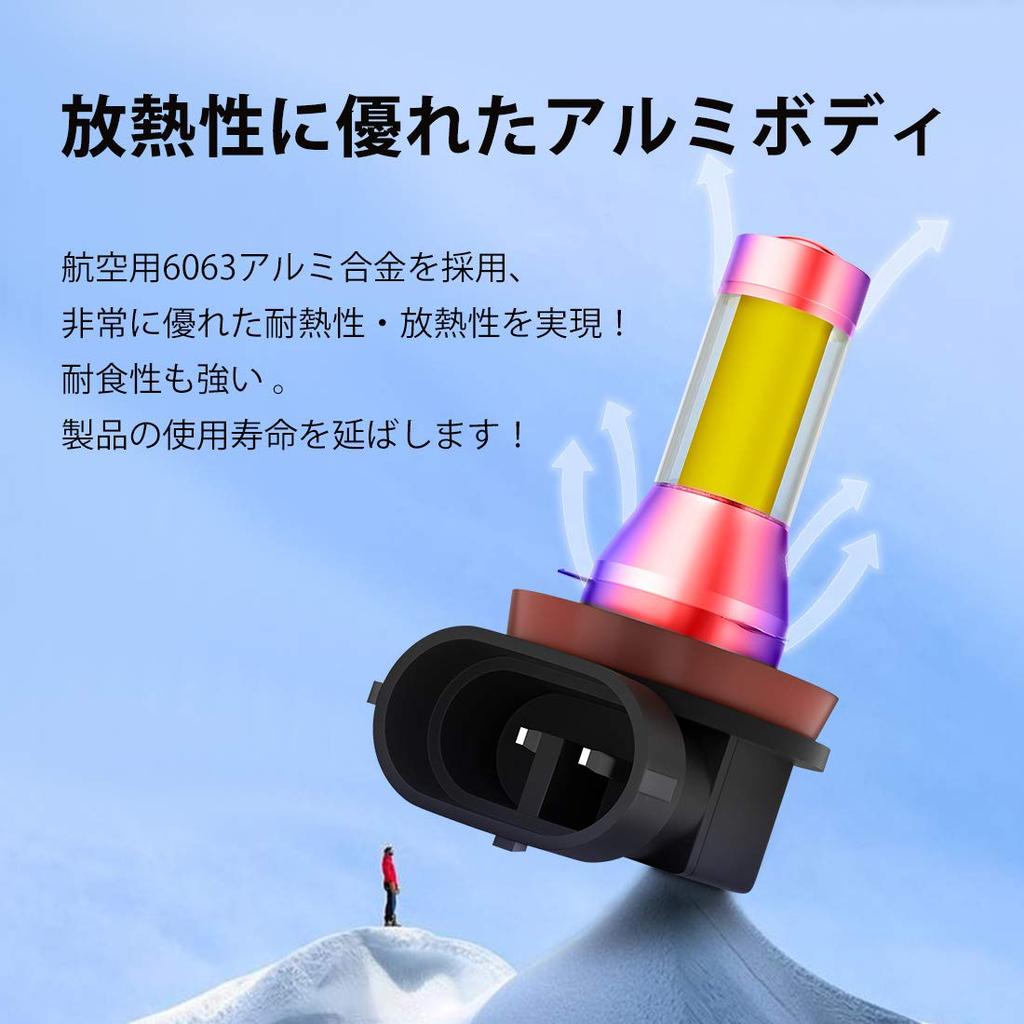 LED Fog Lamp, H11, H8, H9, H16 (Made In Japan), Yellow, Yellow-POOPEE, 35W, 800LM,