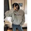 Trendy Urban Style Embroidered Hoodie For Couples Loose Fit Spring Autumn Fashion