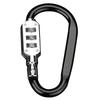 Bicycle Anti Theft Carabiner Lock - Password Aluminum Alloy 3 Dial Padlock For Hiking Bag Luggage Security Tool