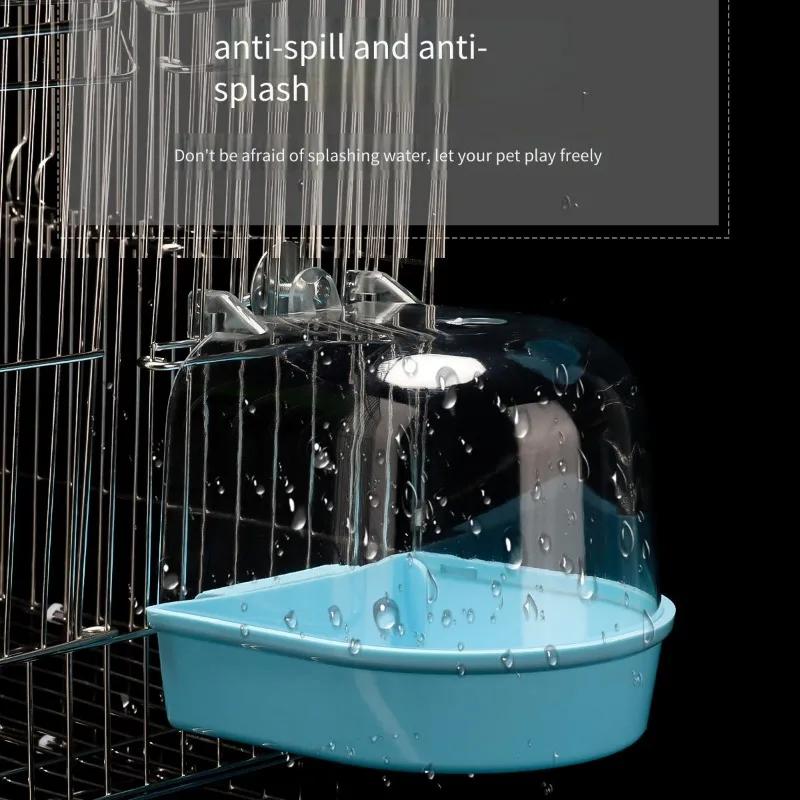 Small Bird Bathing Kit for Parakeets Cockatiel Lovebird Myna Bath Box Anti-Splash Design Detachable Pet Bird Grooming Accessory