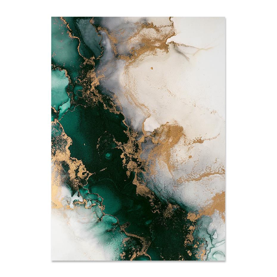 

Скандинавские зеленые золотые модные мраморные постеры, настенное искусство, эстетическая картина на холсте, печать, картина для гостиной, спальни, интерьер, домашний декор 21x30cm No Framed