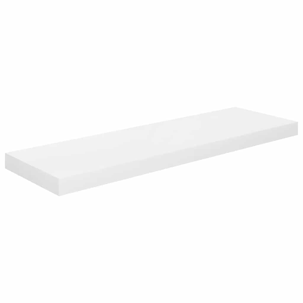 Floating Shelves Set 4 Pcs. High Gloss White 80 X 23.5 X 3.8 Cm MDF