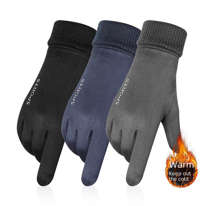 Suede Touchscreen Gloves: Windproof, Warm, Unisex for Autumn/Winter - Ideal for Outdoor, Riding, Skiing, Motorcycling