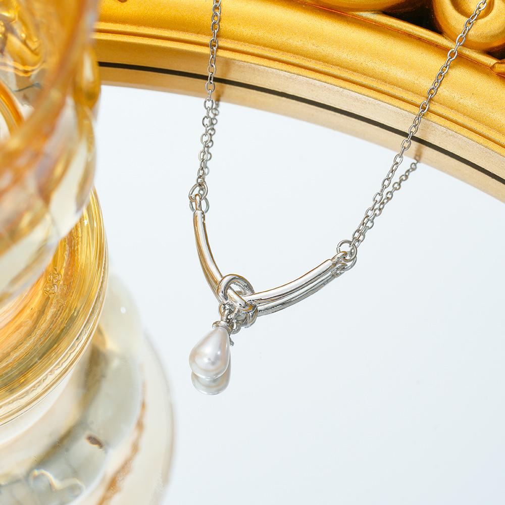 

Ожерелье с жемчужным узлом, модное, легкое, роскошное, нишевое, высококачественное ожерелье для женщин