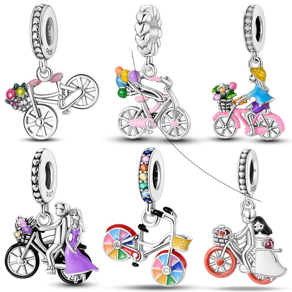 Jewellery Romantic Bicycle Lover Charm Bead Charms Bead Charms Copper Colorful Bike Pendants Compatible With Authentic Bangle Bracelets Do It Yourself