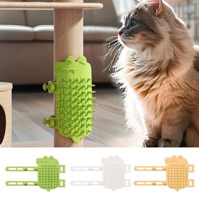 Auto-Toelettatore per Gatti a Forma di Coccodrillo Giocattolo Auto-Toelettante per Gatti Massaggiatore Viso per Gatti in Silicone Strumento di Toelettatura per Gamba del Tavolo Albero per Gatti