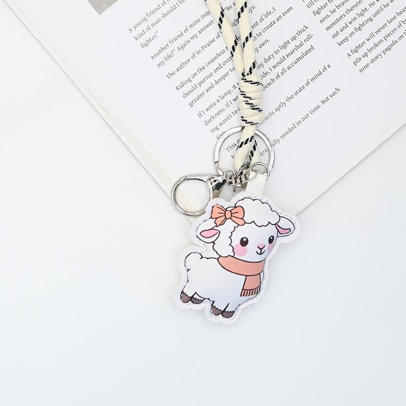 Cute Cartoon Sheep Keychain Adorable Soft Shape Durable Lanyard 1Pcs Lightweight Backpack Pendant for Holiday Gifts